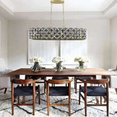 Modern champagne gold oval crystal chandelier with K9 crystals and metal frame