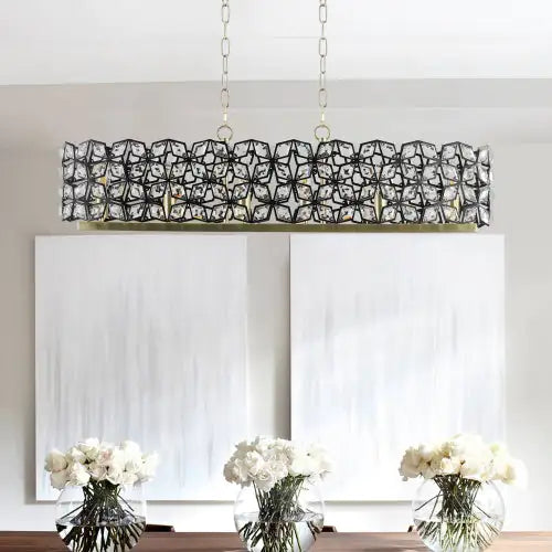 Modern Champagne Gold Oval Crystal Chandelier