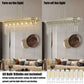 Modern champagne gold kitchen island lamp with oval crystal ceiling chandelier and adjustable height chain