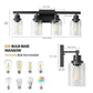 Rustic & Farmhouse lamp with black iron frame and four clear glass cylindrical shades, designed for E26 bulbs up to 60W