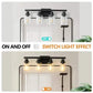 Rustic & Farmhouse lamp with matte black iron frame and four clear glass shades, wall-mounted with toggle light switch
