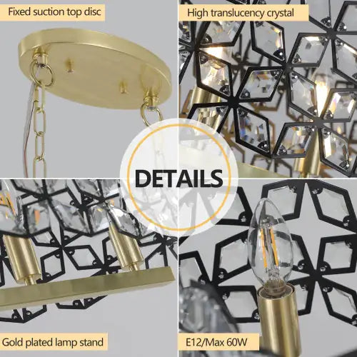 Modern Champagne Gold Oval Crystal Chandelier