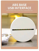3D LED Lamp round white ABS base with USB interface and smooth surface without burrs for stable connection