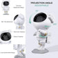 LED Astro Projector shaped like an astronaut with adjustable head for 360-degree starry sky and galaxy projections on a lunar surface base