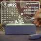 LED Note Board with clear acrylic panel and white illuminated calendar, daily schedule, and memo writing with fine-tip marker